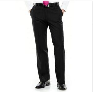 Access Mens Micro Pinstripe Dark Gray Dress Slacks Pants Office Business Church